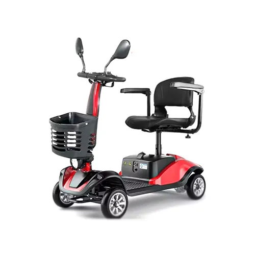 4 wheel red mobility scooter with basket